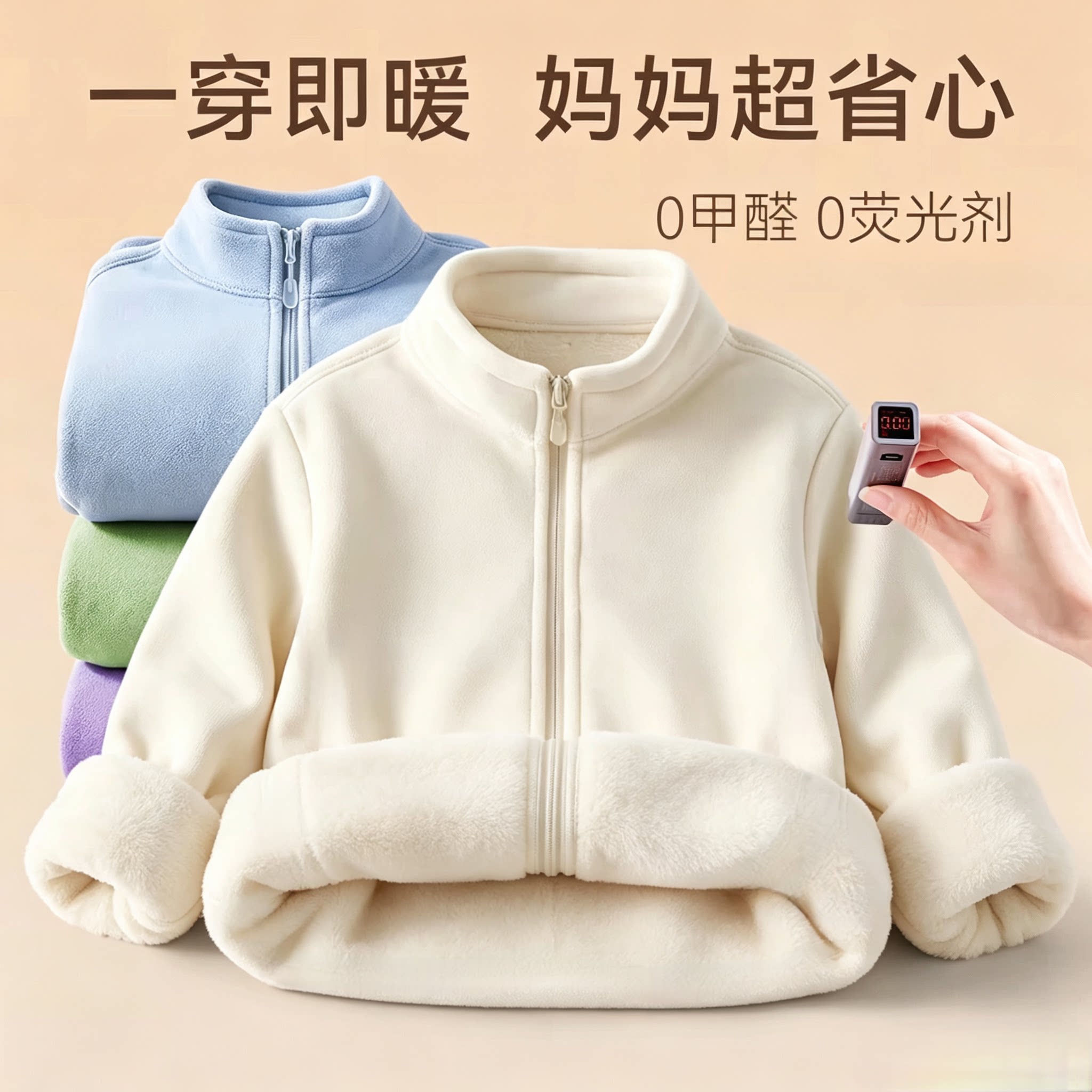 校服内搭神器冬季棉袄抓绒衣摇粒绒外套男女童棉衣中小学生内胆