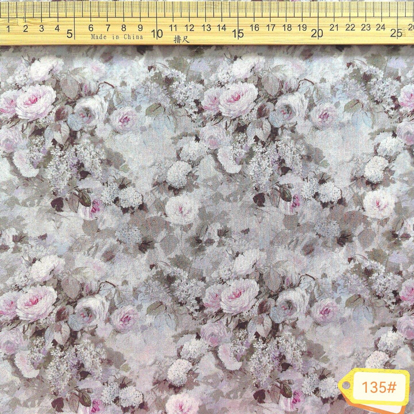 Hampstead Summer油画玫瑰灰粉80支高密优质长绒棉纯棉面料135#