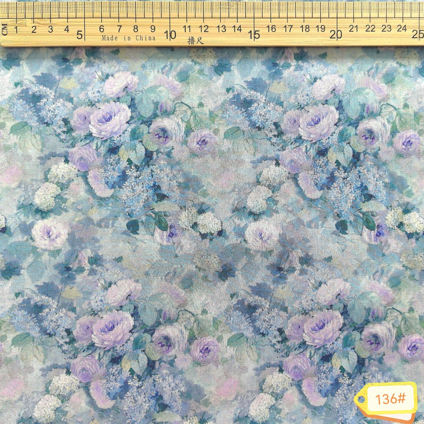 Hampstead Summer油画玫瑰薄荷蓝80支高密优质长绒棉纯棉面料136#