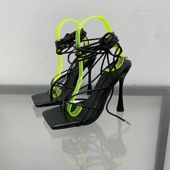 今年流行 夏日小高跟百搭夹趾绑带细高跟鞋 凉鞋 女ins潮网红法式