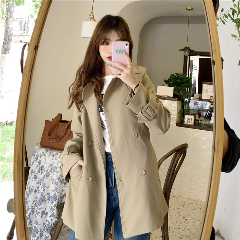 Real price loose and versatile small windbreaker coat