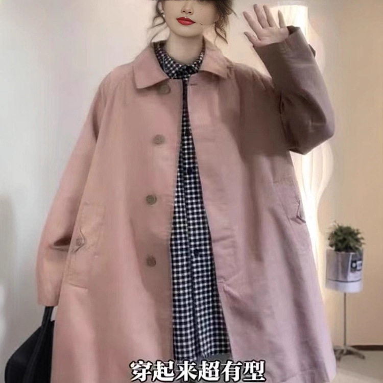 欧货港风复古工装风衣外套女2025秋季新款时尚百搭中长款显瘦上衣