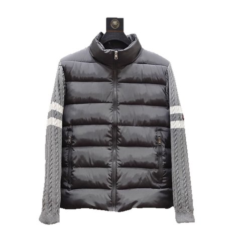 秋冬网红款针织拼接长袖秋冬轻薄针织羊毛拼接保暖男女羽绒服外套