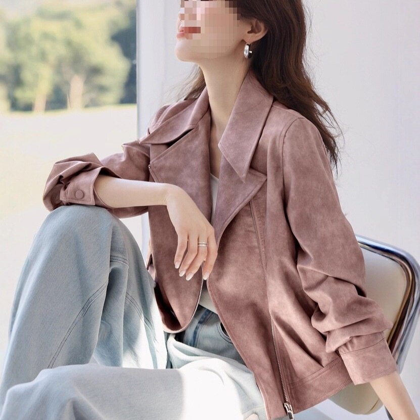 2025年春秋短款设计感宽松外套女新款时尚休闲显瘦小个子夹克上衣