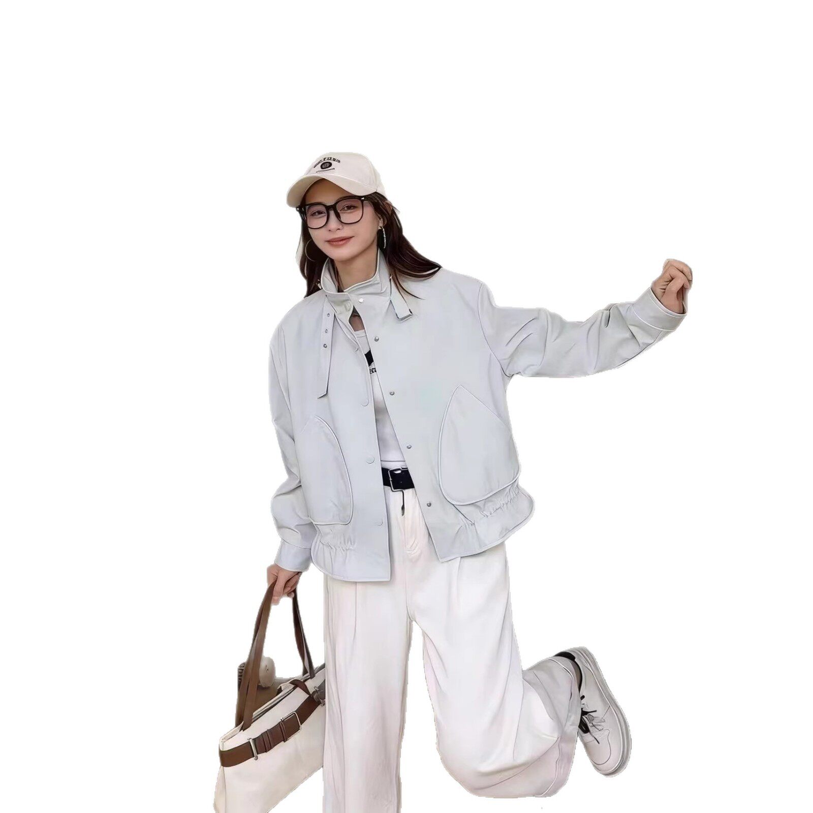 2026年春款外套女宽松休闲韩版学院风开衫长袖设计款外套风衣上衣