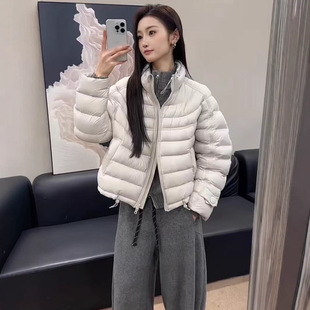 韩系立领石墨烯云绒服排骨外套女2025冬季新款小个子百搭显瘦棉衣