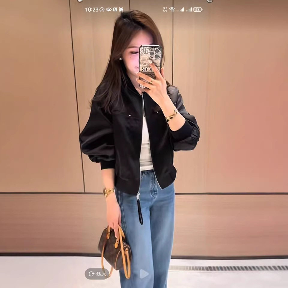 2026年春款外套女棒球服新款外套上衣宽松休闲韩版学院风抽褶外套