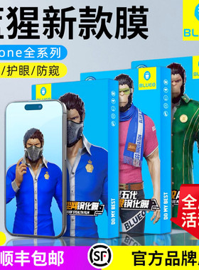 蓝猩BLUEO适用iphone17ProMax高清护眼膜苹果16ProMax全屏15Pro手机钢化膜ar增透14磨砂防窥13Pro贴膜12神器