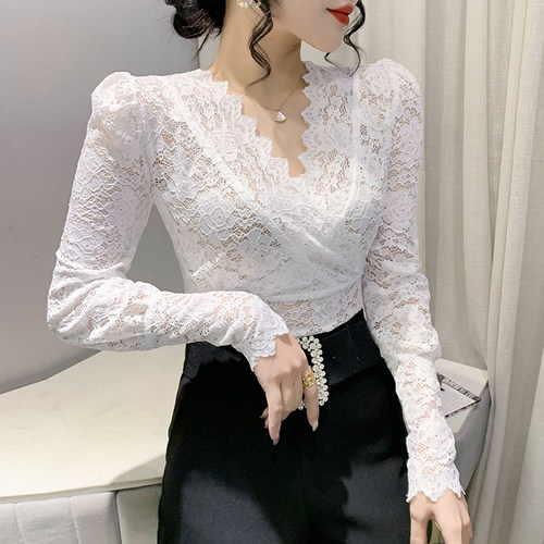 性感镂空蕾丝衫