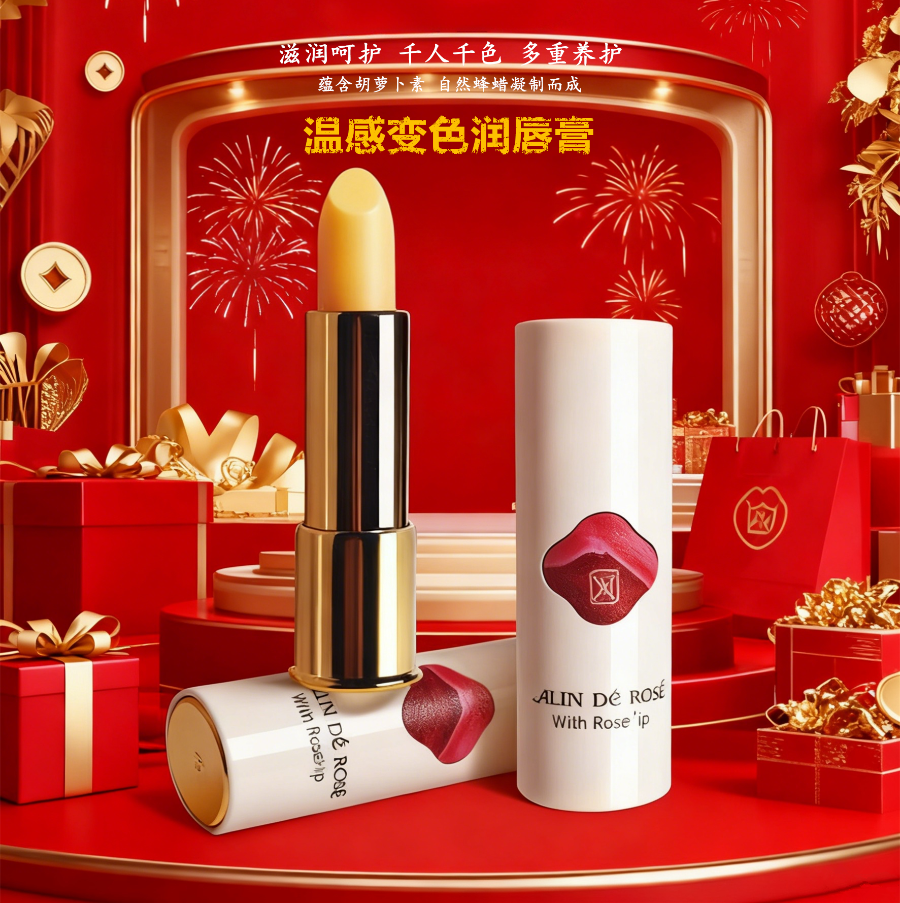 玫瑰果润唇膏不粘杯alinderose