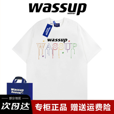 WASSUPBEAVER休闲重磅短袖T恤女