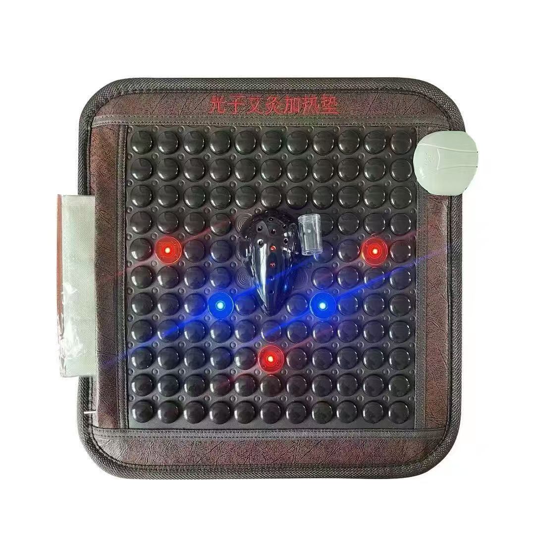 双色三色光子艾灸加热坐垫暖腰电加热磁石坐垫磁疗玉石四季坐垫