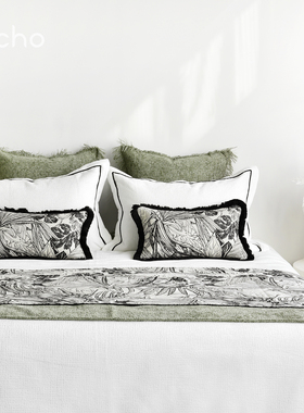 echo回声样板间法式复古绿色清新现代简约卧室森系床品套件可定制