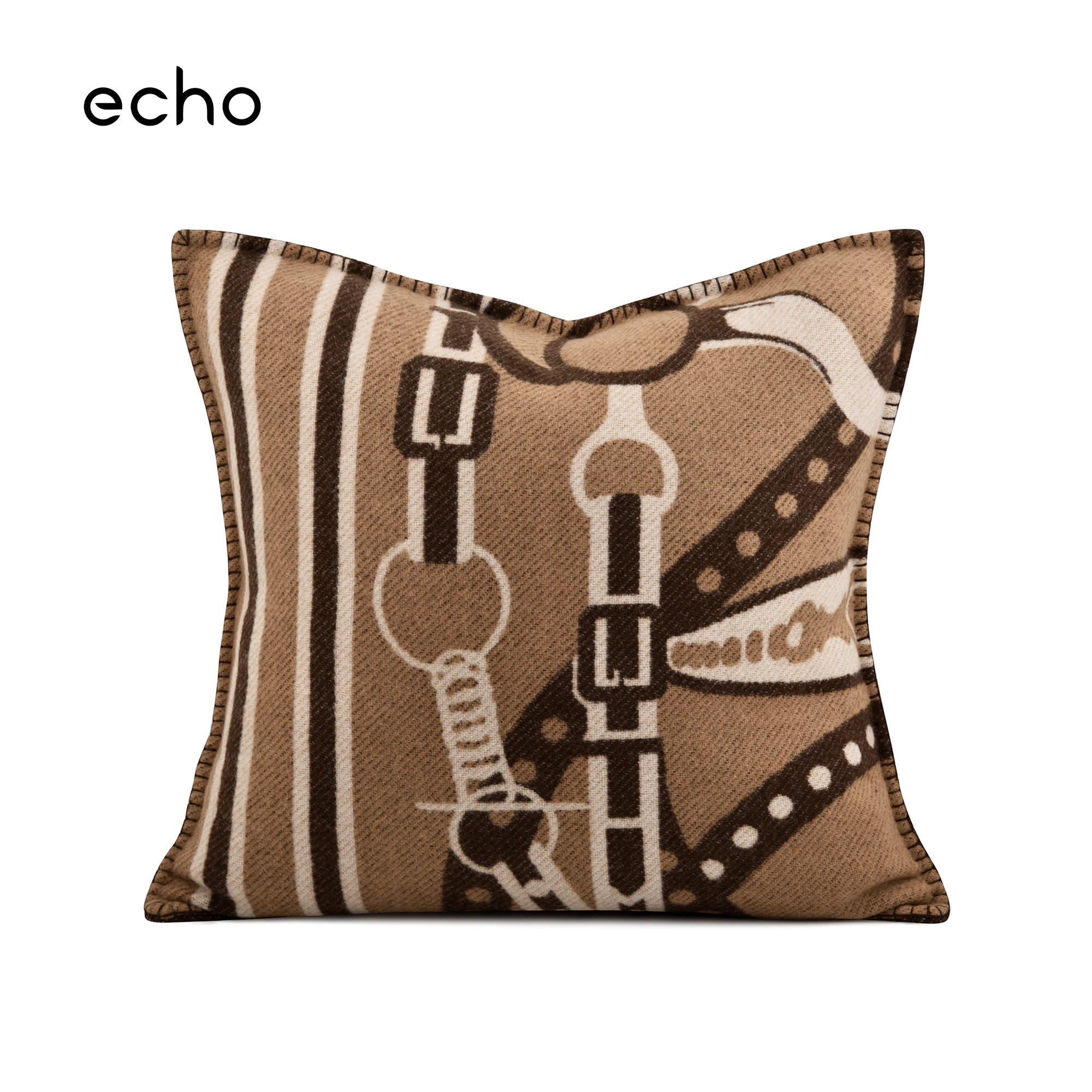echo双面艺术H家居米咖色高档客厅大牌沙发靠枕马术样板间床靠垫,居家布艺,靠垫/抱枕,淘宝优惠券,粉丝福利购,淘宝优惠卷
