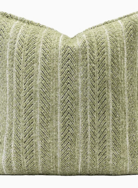 绿色样板间侘寂抱枕沙发客厅靠包Youth Green定制床上方枕靠垫