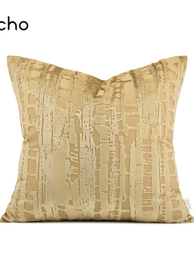 echo法式轻奢金黄色进口奢华割绒沙发抱枕别墅酒店样板间床靠包