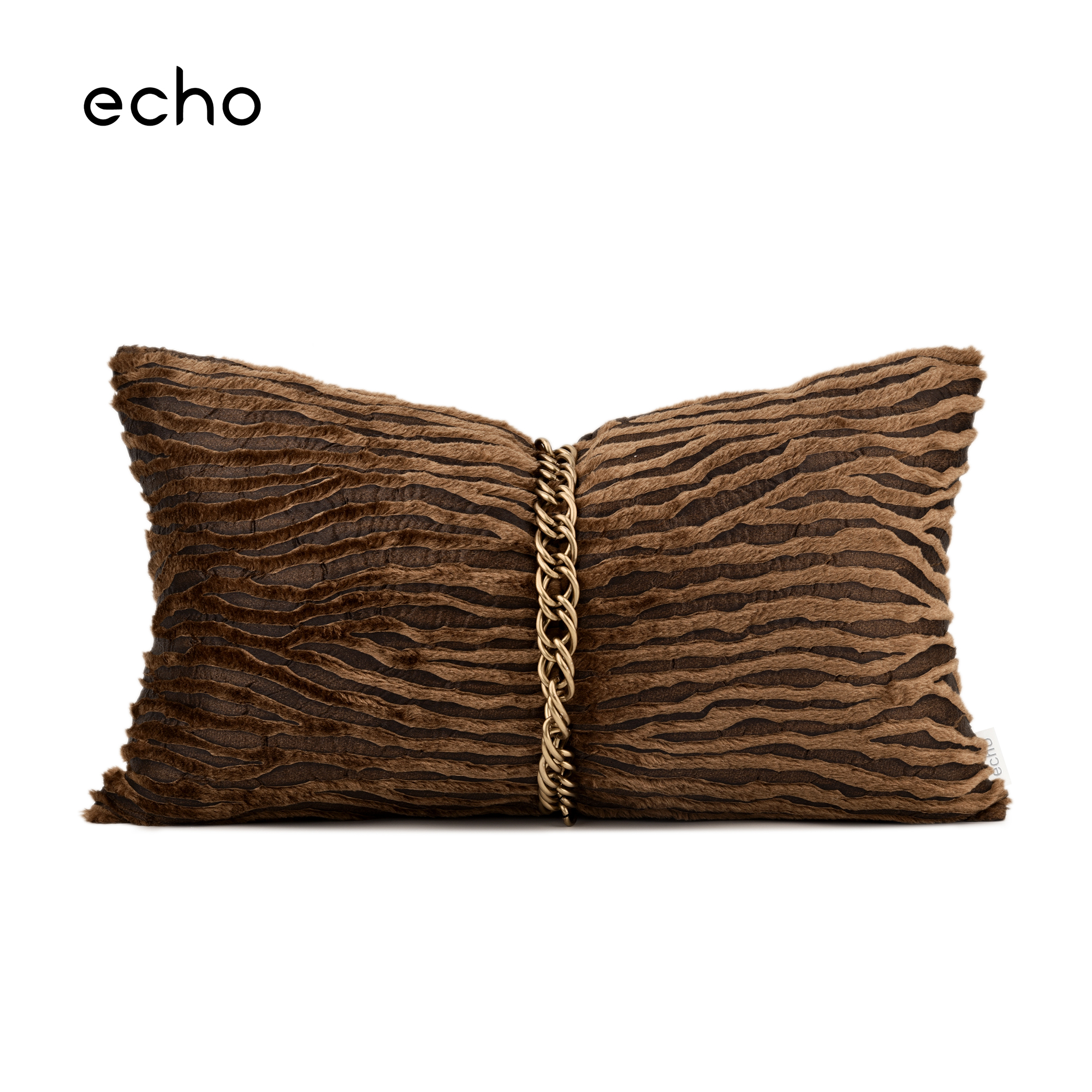 echo法式轻奢棕咖抽象纹理装饰抱枕样板间别墅沙发非家用腰枕