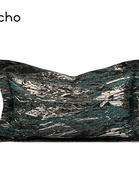 echo家居现代轻奢蓝绿色腰枕样板间客厅沙发抱枕床上靠垫枕靠垫套