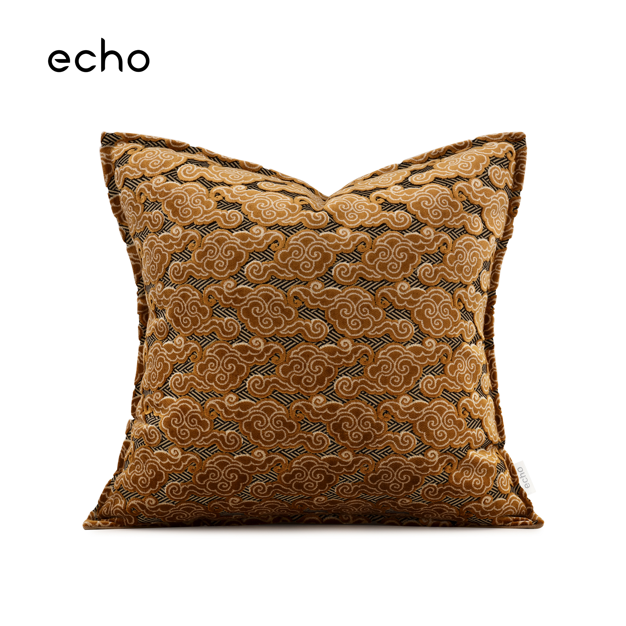 echo老钱风割绒福禄寿吉祥云图案沙发酒店中式民族风抱枕方枕靠垫