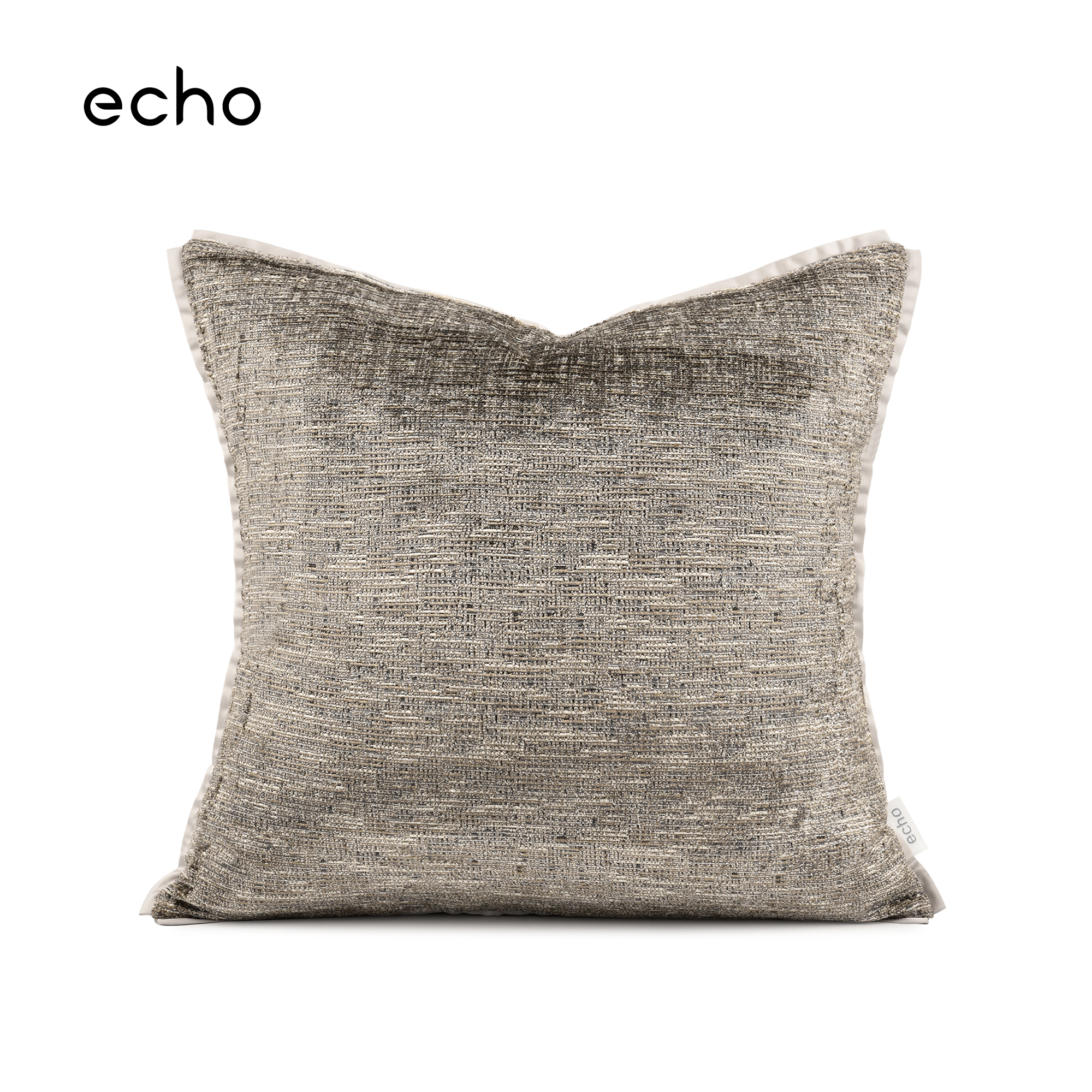 echo法式轻奢样板间暖咖灰奢华条纹抱枕别墅沙发高档床上方靠垫包
