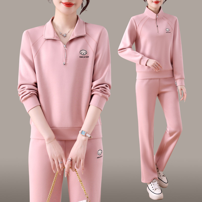 休闲运动套装女春秋2026新欢韩版时尚洋气质减龄显瘦跑步服两件套