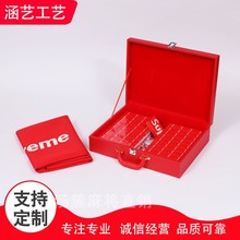 定制红色手搓麻将牌supreme 家用手搓麻将字母卡通麻将牌