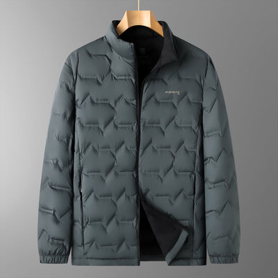 秋冬季轻薄羽绒服男宽松加肥加大码200-300斤胖子立领白鸭绒外套