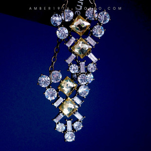 古典感宝石镶嵌气质耳环 Claiborne No.34「茉莉」Vintage Liz