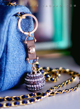 No.192 henri bende曼哈顿潮牌 闪亮70'复古风水晶镀金真皮钥匙扣