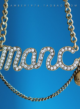 镀金复古水晶钻镶嵌字母项链