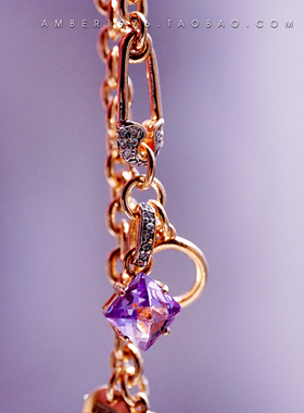 成人童话No.28 Lovers dream 3┆外贸原单 方晶坠晶钻别针手链 金