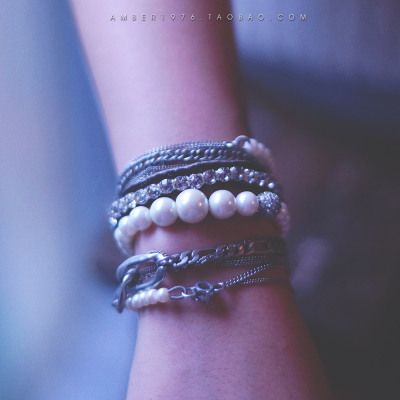 重工宝石珍珠多层手链