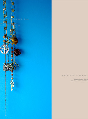 No.235 Fossi 多元素复古风 古铜镀金木雕虎睛石猫头鹰长流苏项链