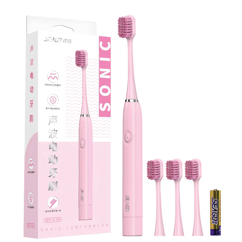 赛嘉电动牙刷SG906成人儿童自动牙刷送备用刷头6支经济实惠装