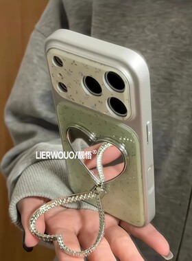 适用于苹果17promax手机壳iphone16pro点钻爱心镜面支架15简约ins风14网红女款17pro新款16pro超火爆款手机套