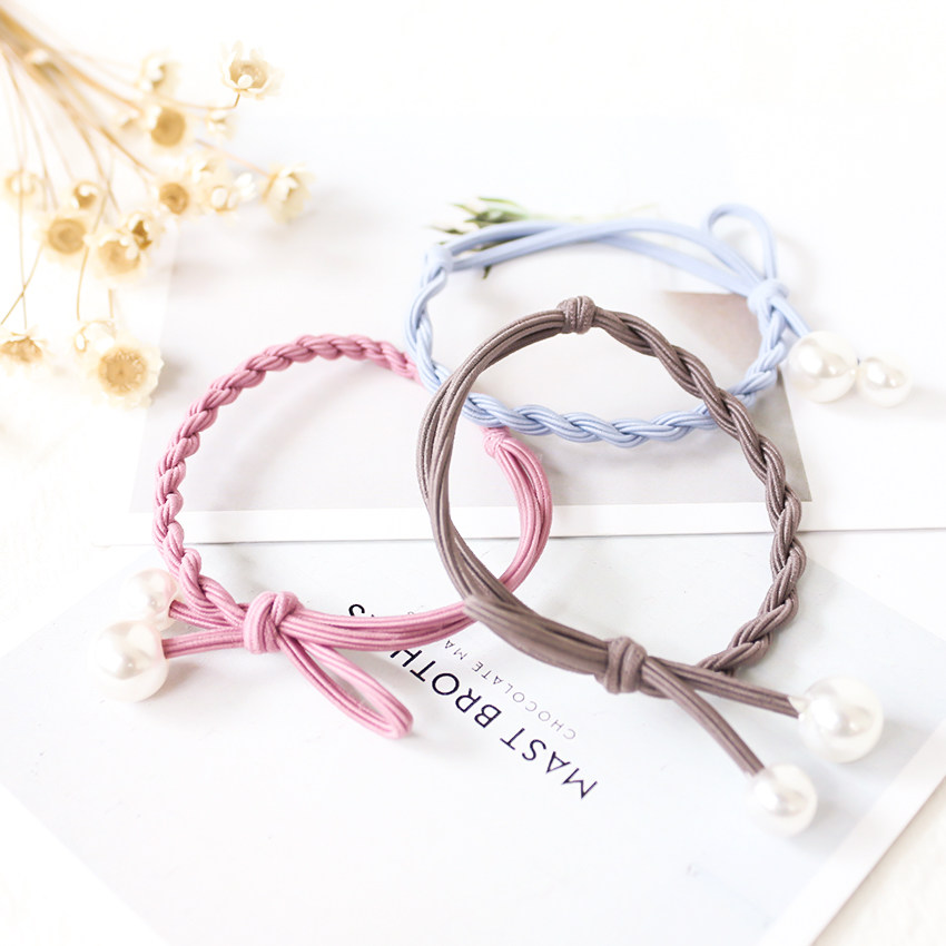 韩国个性双层发圈交织麻花打结头绳扎头发橡皮筋发绳头饰发饰品女