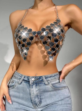 厂家热销欧美跨境独立站亚马逊新款性感亚克力吊带背心2455