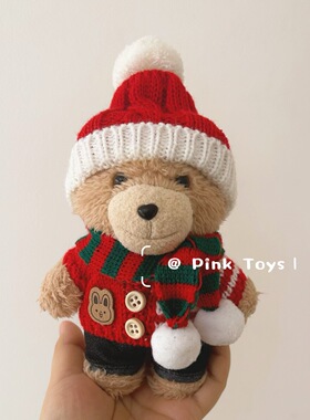 泡泡玛特Ted2泰迪熊娃衣玩偶公仔挂件衣服毛衣着替新年圣诞套装