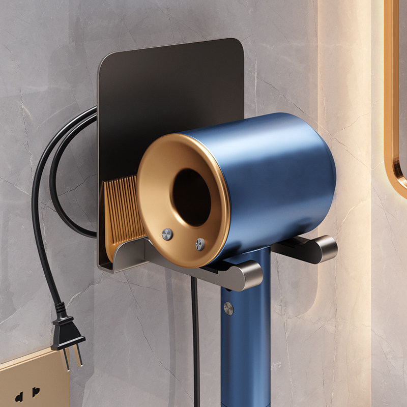 卫生间吹风机置物架免打孔风筒架子电吹风挂架浴室洗漱台收纳神器