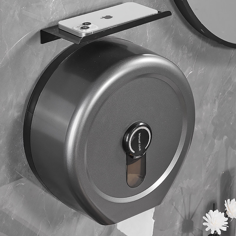 卫生间大卷纸盒壁挂式大盘纸盒厕所卷纸筒免打孔厕纸盒纸巾盒