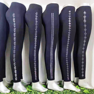 包邮女式款春秋季高腰显瘦莫代尔打底裤烫钻外穿大码弹力长裤子