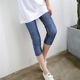 薄款 高弹力大码 百搭七分打底裤 仿牛仔时尚 夏季 女式 7分小脚裤 包邮
