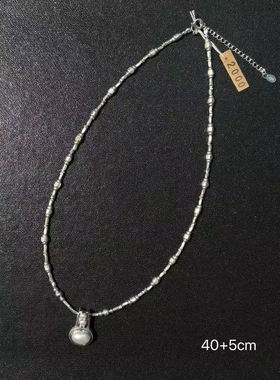 泰国清迈手工925纯银天然珍珠水晶项链女款锁骨链颈链配饰小众y