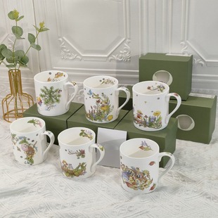 N*ritake龙猫TOTORO宫崎骏骨瓷马克杯可爱水杯家用情侣杯子礼盒装