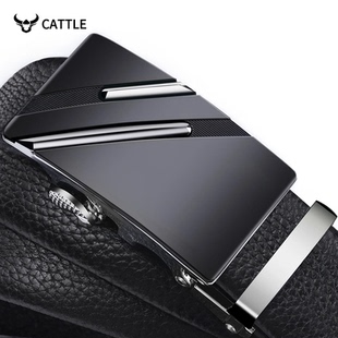 纯牛皮男士皮带真皮自动扣腰带男潮年轻人高档商务学生休闲裤腰带