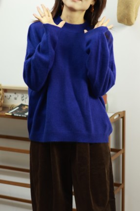 【LU】 糖果姐姐  羊绒圆领套头毛衣  针织加厚打底衫/百搭