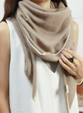 【LU 】 羊绒三角巾围巾披肩秋冬保暖时尚百搭高级感围巾