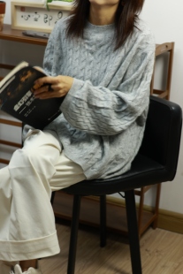 【LU】新款【执念】bling珠片金丝纱  山羊绒宽松版套头毛衣