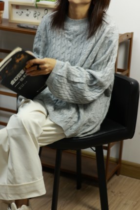 【LU】新款【执念】bling珠片金丝纱  山羊绒宽松版套头毛衣