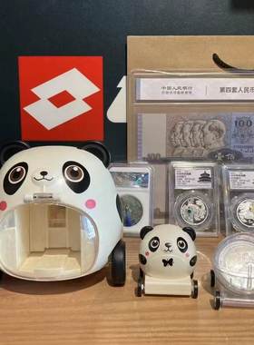 中国金币总公司 把国宝带回家子母熊猫小车摆件 不含银币